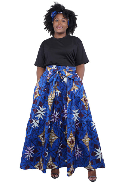 African Long Maxi Tiered Skirt | One Size