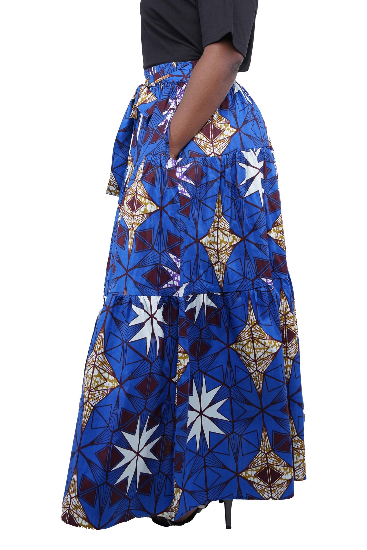 African Long Maxi Tiered Skirt | One Size