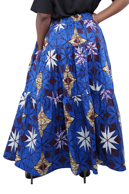 African Long Maxi Tiered Skirt | One Size