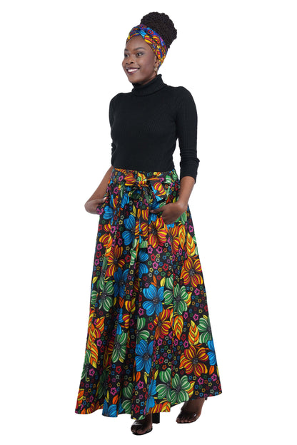 African Long Maxi Skirt With Handbag