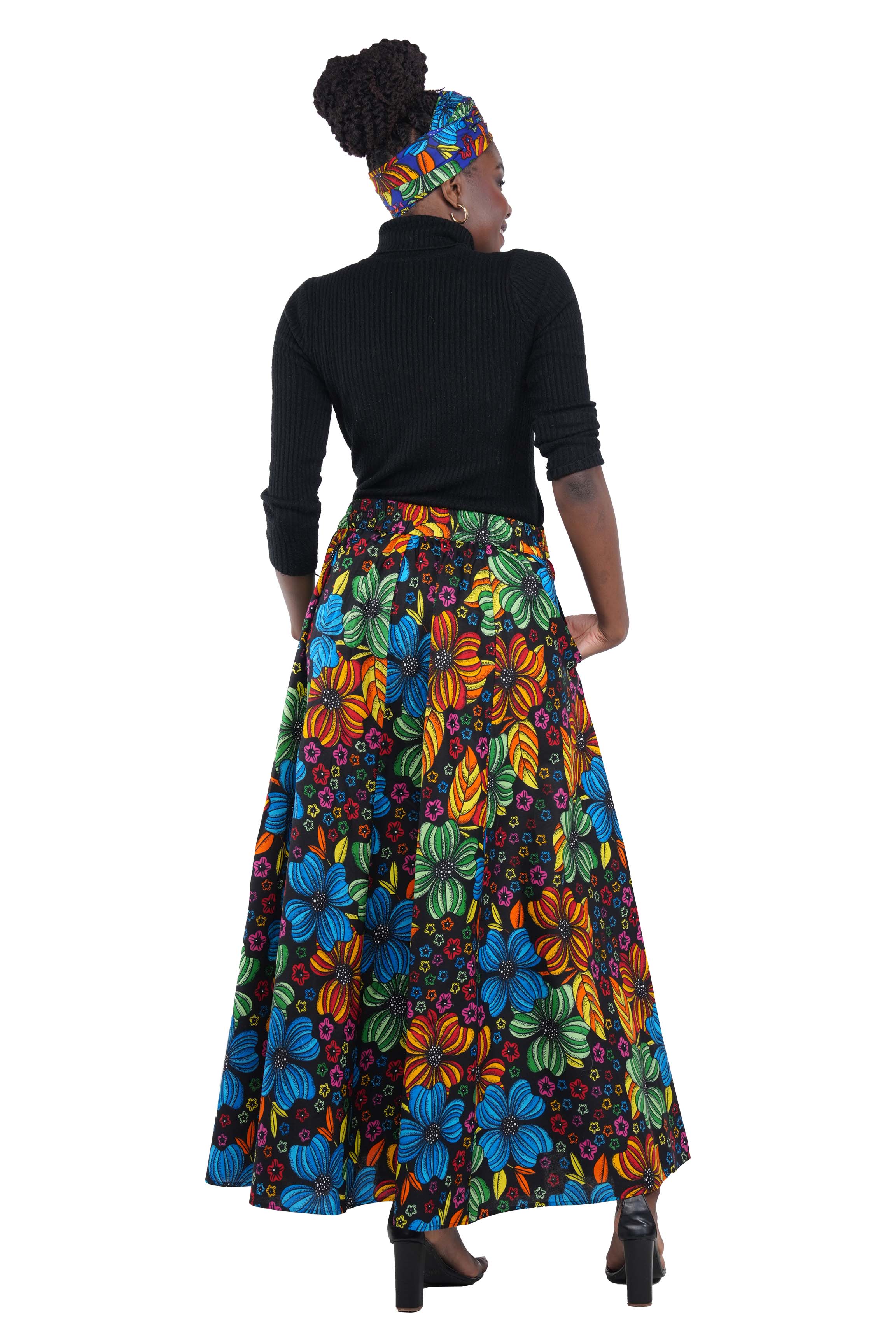 African Long Maxi Skirt With Handbag