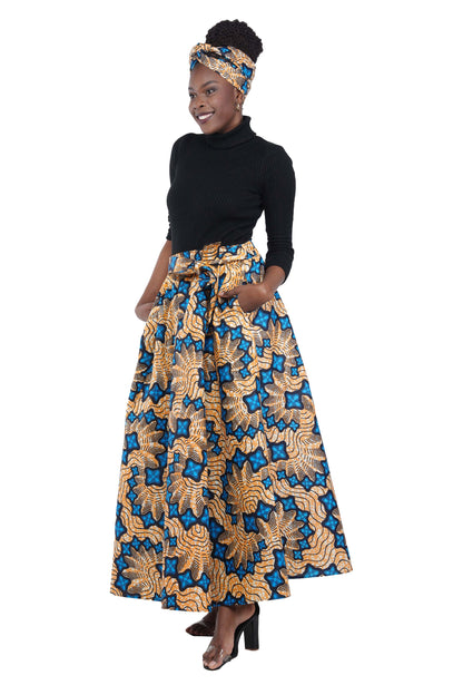 African Long Maxi Skirt With Handbag