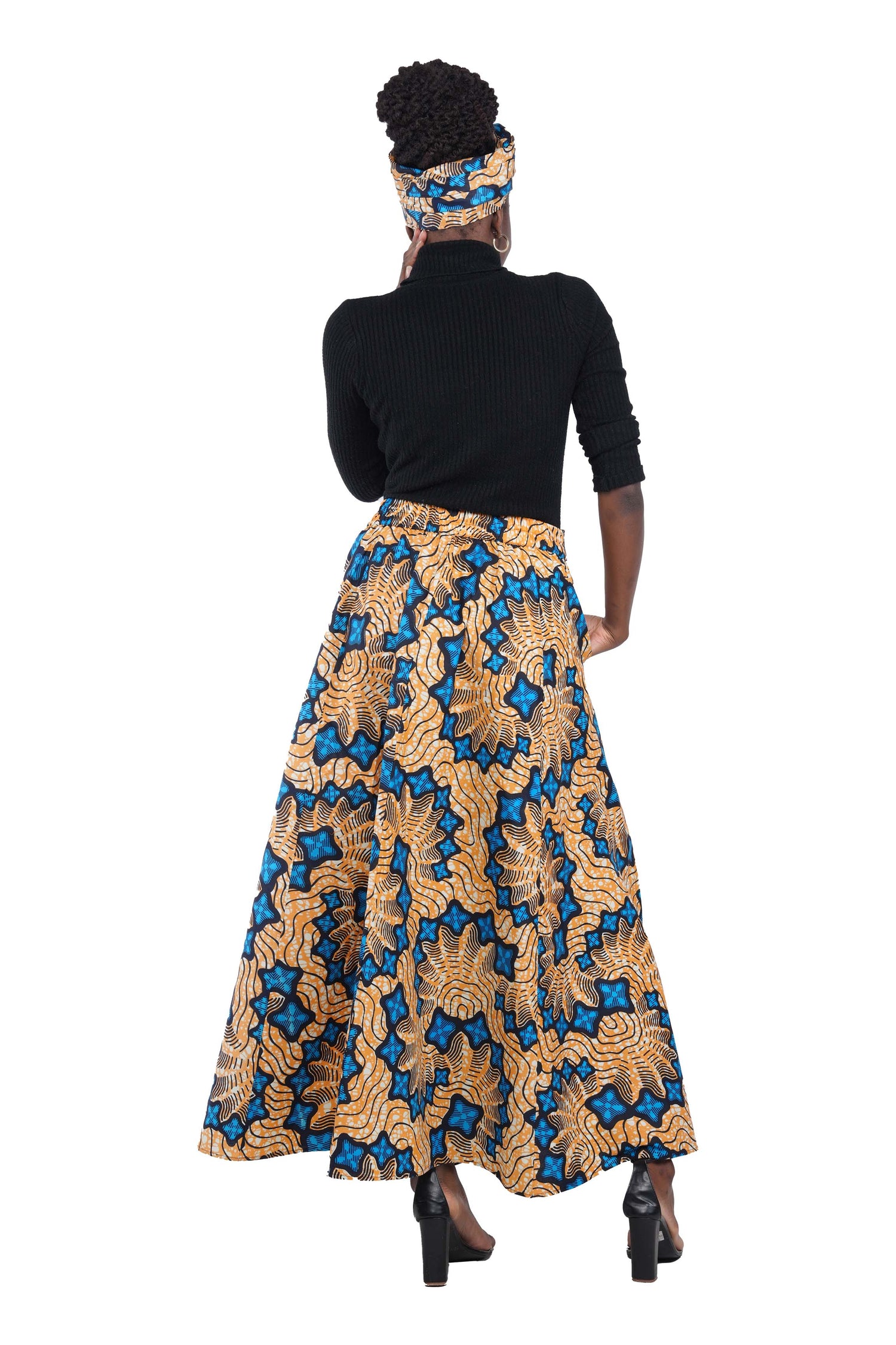 African Long Maxi Skirt With Handbag