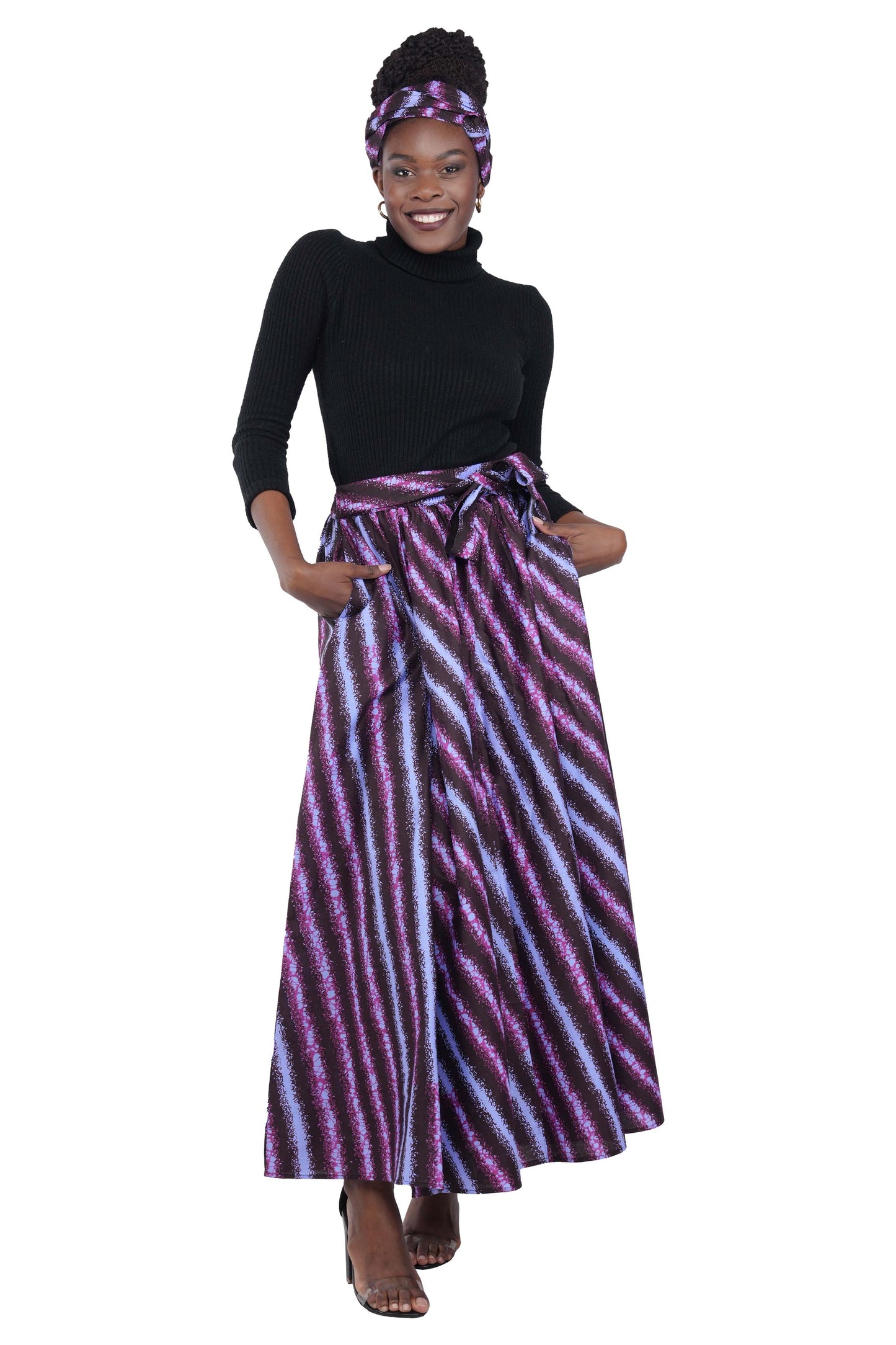 African Long Maxi Skirt With Handbag