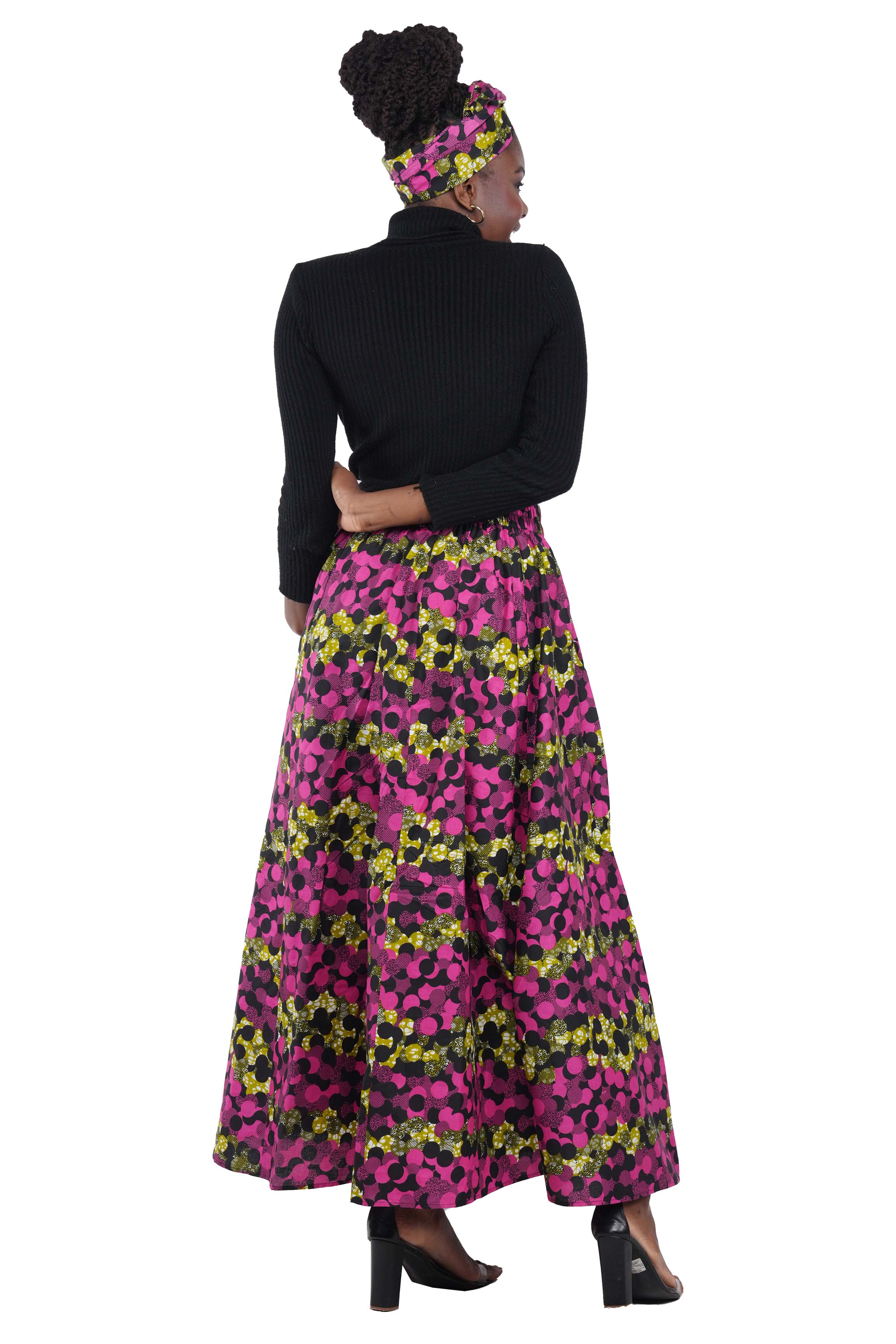 African Long Maxi Skirt With Handbag