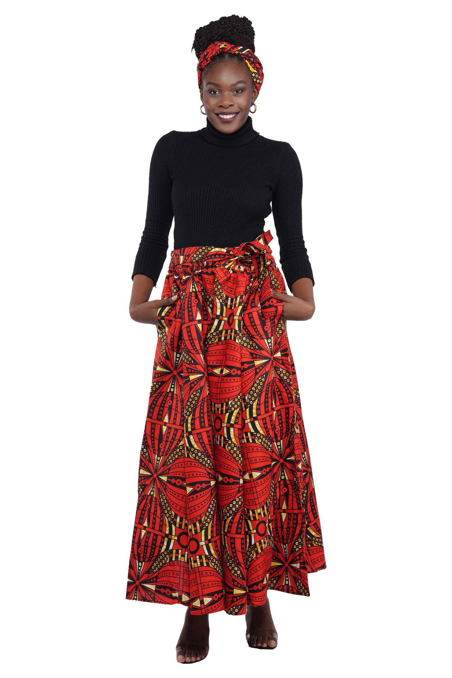 African Long Maxi Skirt With Handbag