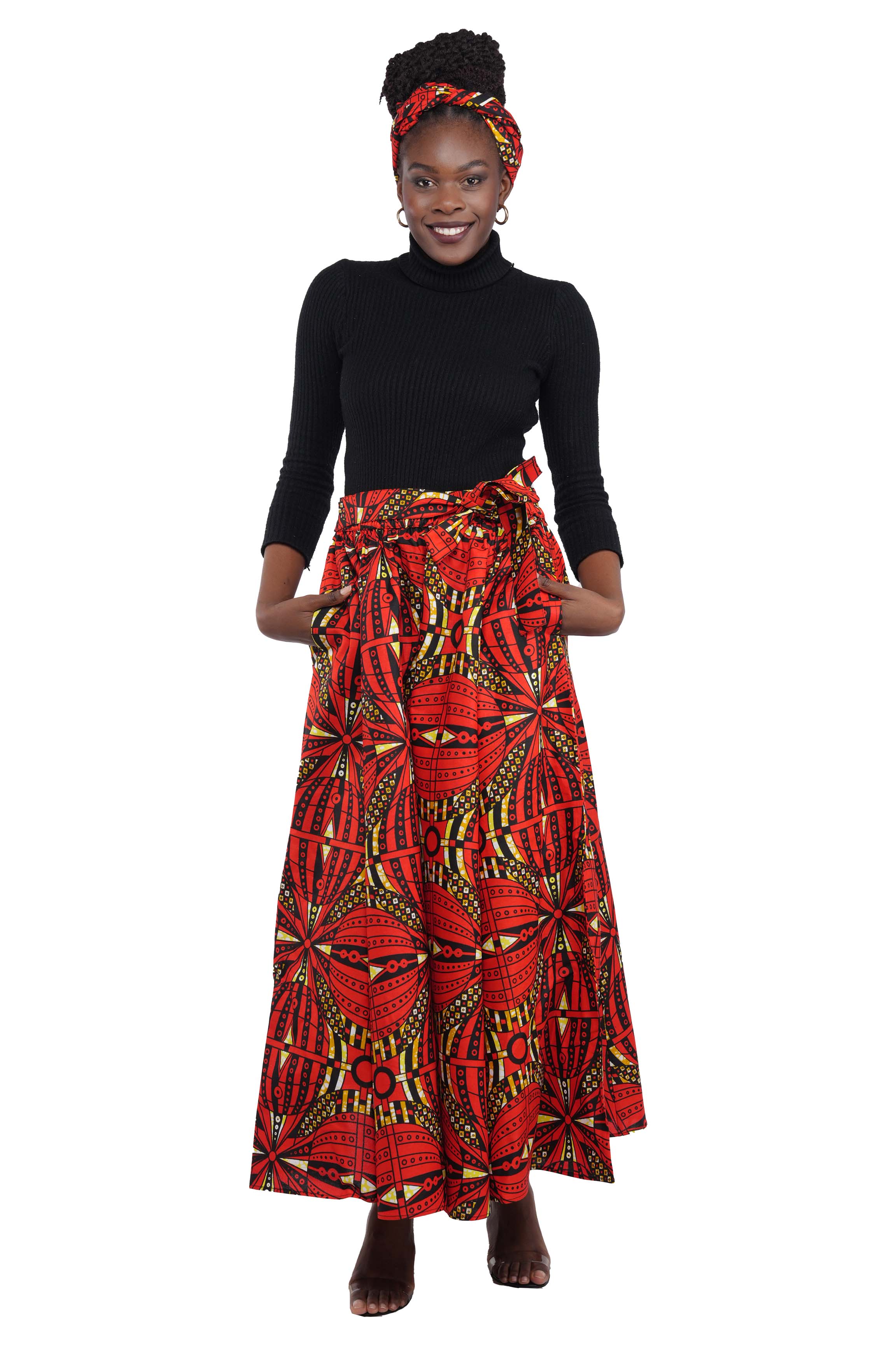 African Long Maxi Skirt With Handbag