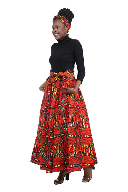 African Long Maxi Skirt With Handbag