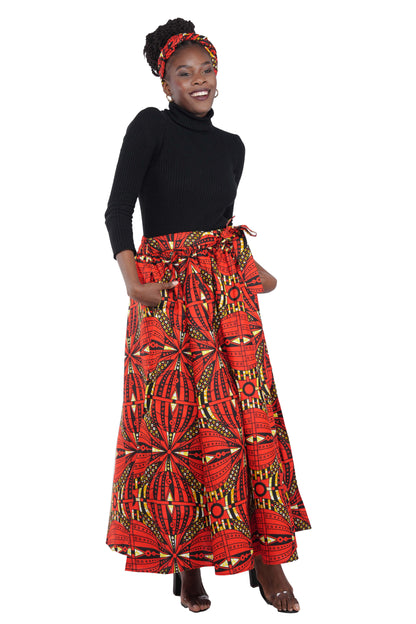 African Long Maxi Skirt With Handbag