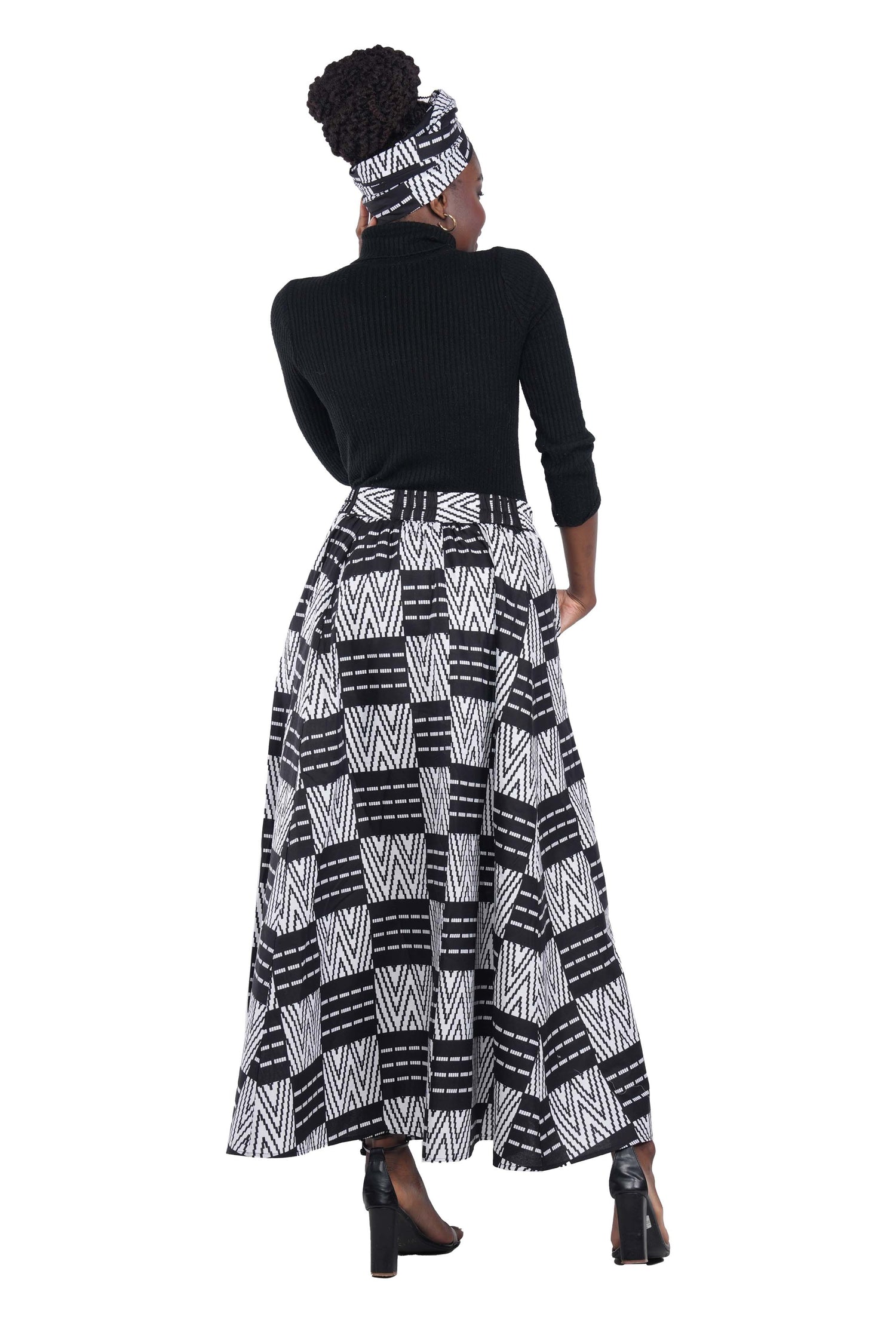 African Long Maxi Skirt With Handbag