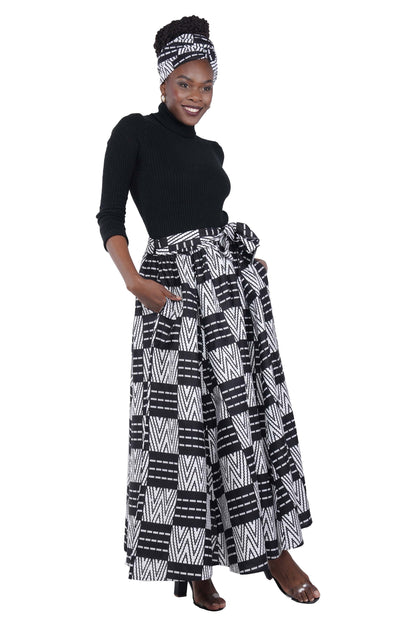 African Long Maxi Skirt With Handbag