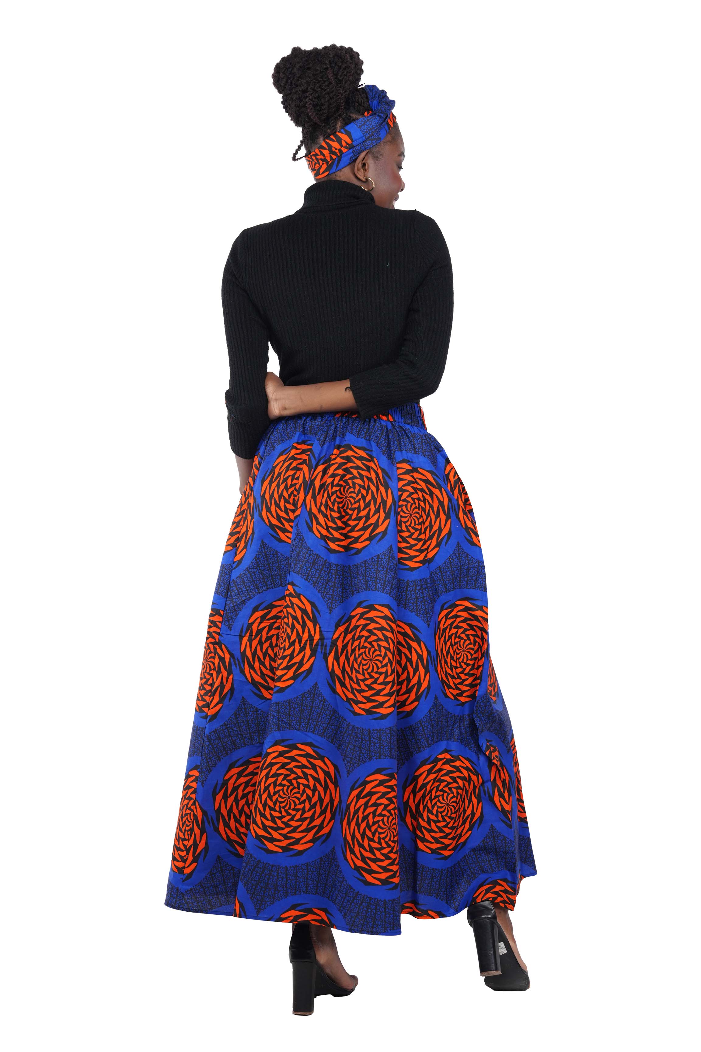 African Long Maxi Skirt With Handbag