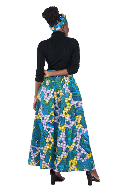 African Long Maxi Skirt With Handbag