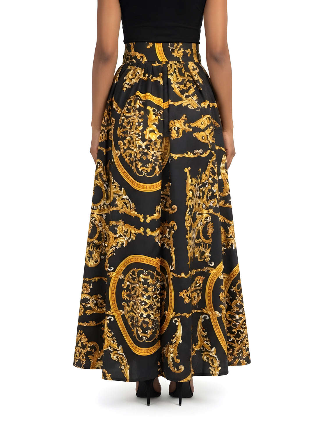 African Print Maxi Skirt for Women | Matching Headwrap | One Size