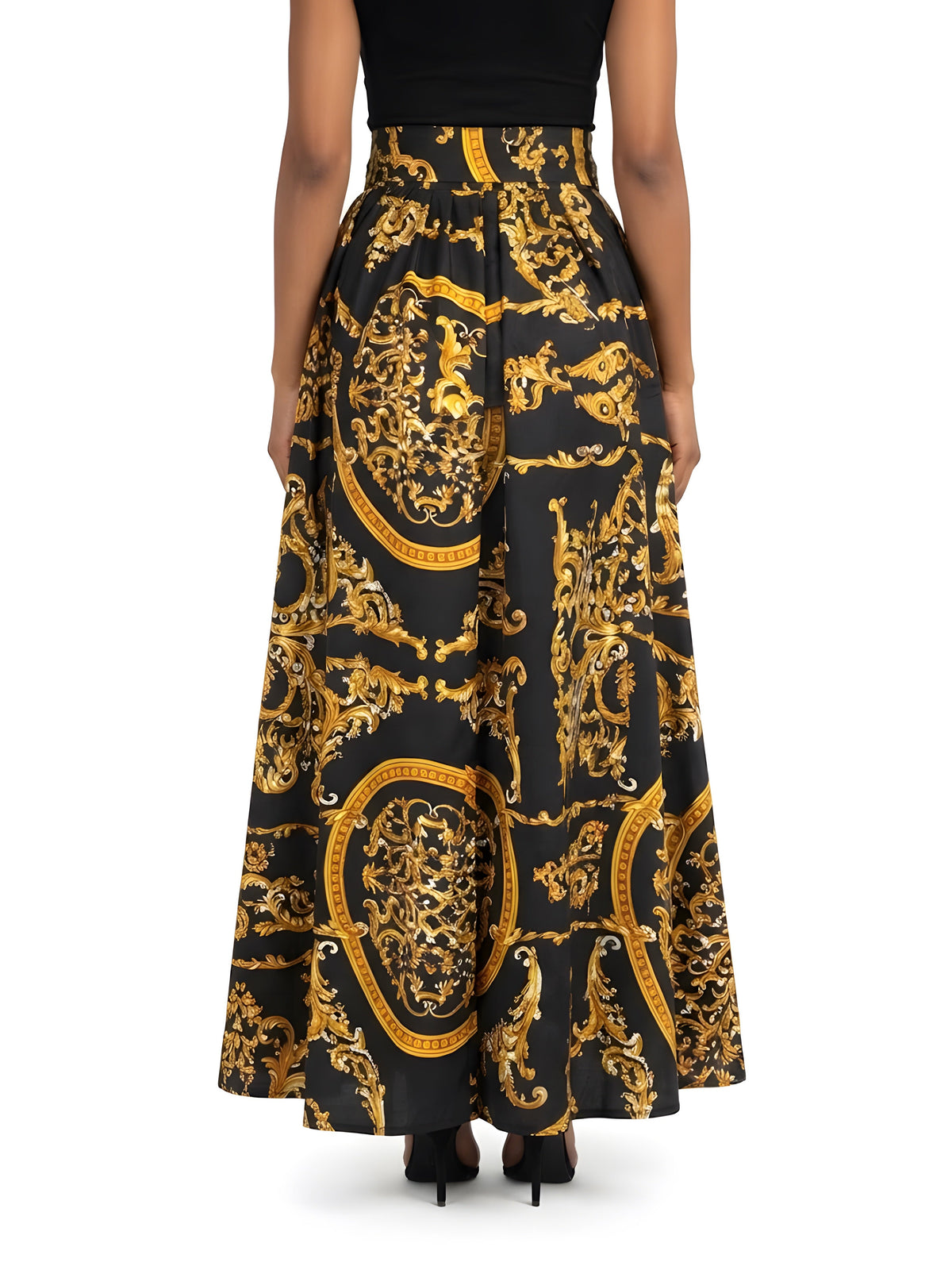 African Print Maxi Skirt for Women | Matching Headwrap | One Size