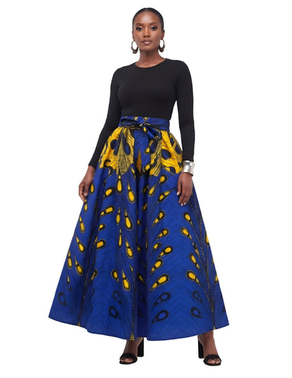 African Print Maxi Skirt for Women | Matching Headwrap | One Size