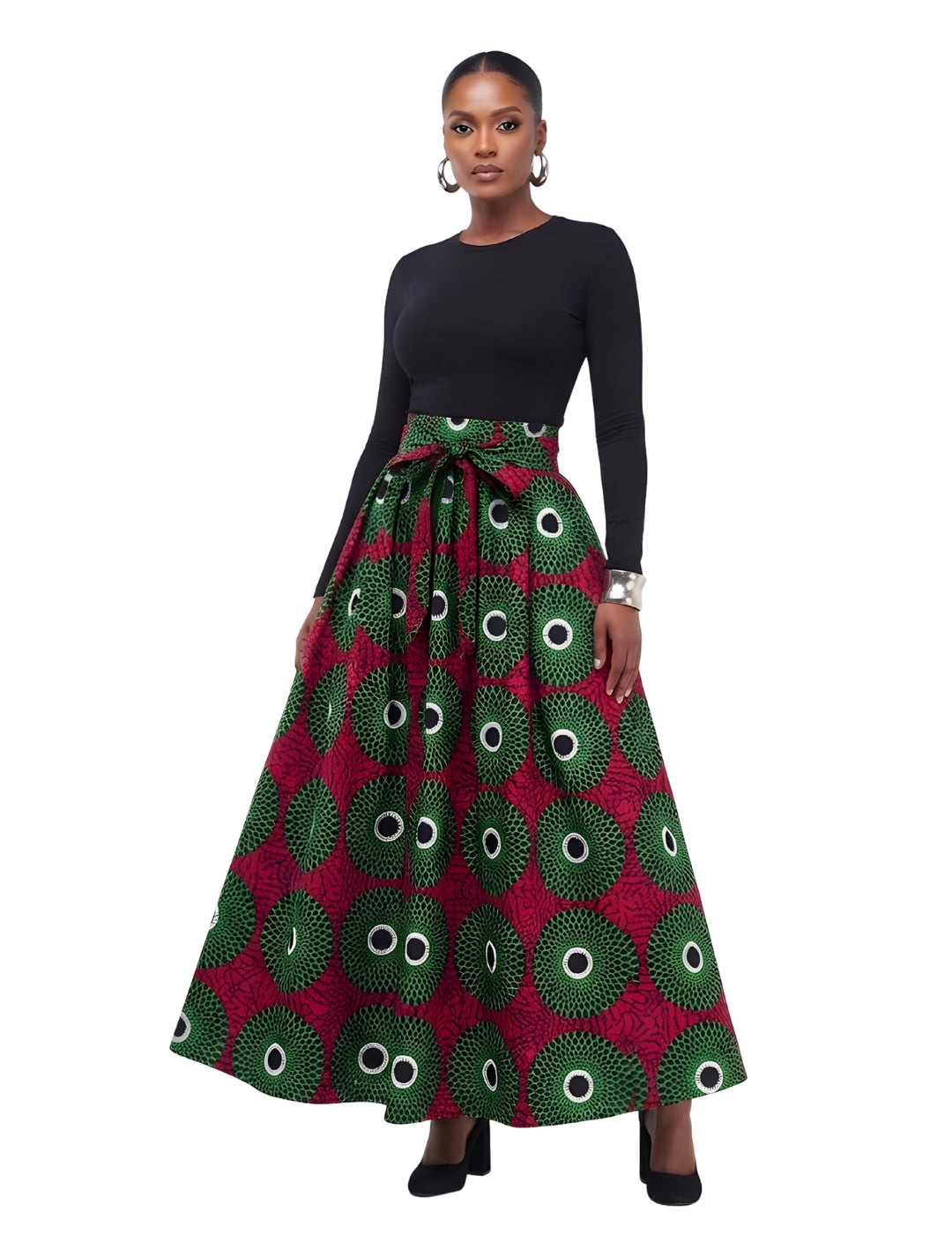 African Print Maxi Skirt for Women | Matching Headwrap | One Size
