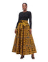 African print 8-panel maxi skirt for women with matching headwrap, front view