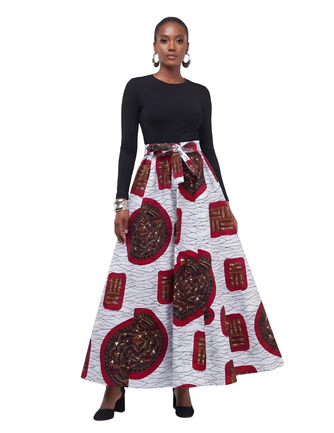 African Print Maxi Skirt for Women | Matching Headwrap | One Size