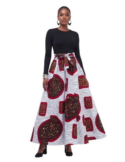 African Print Maxi Skirt for Women | Matching Headwrap | One Size