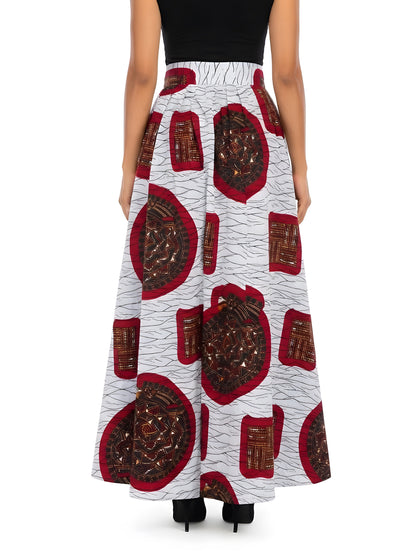 African Print Maxi Skirt for Women | Matching Headwrap | One Size