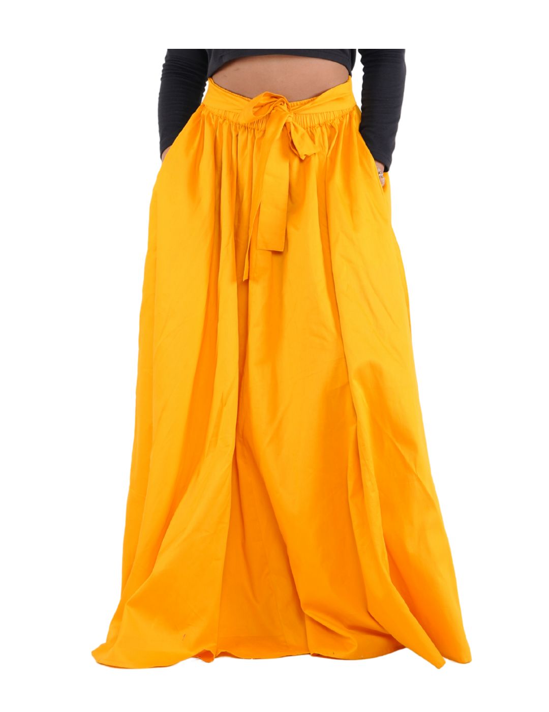 African Long Maxi Skirt 100% Cotton w/ Pockets &amp; Headwrap One Size 41” Length