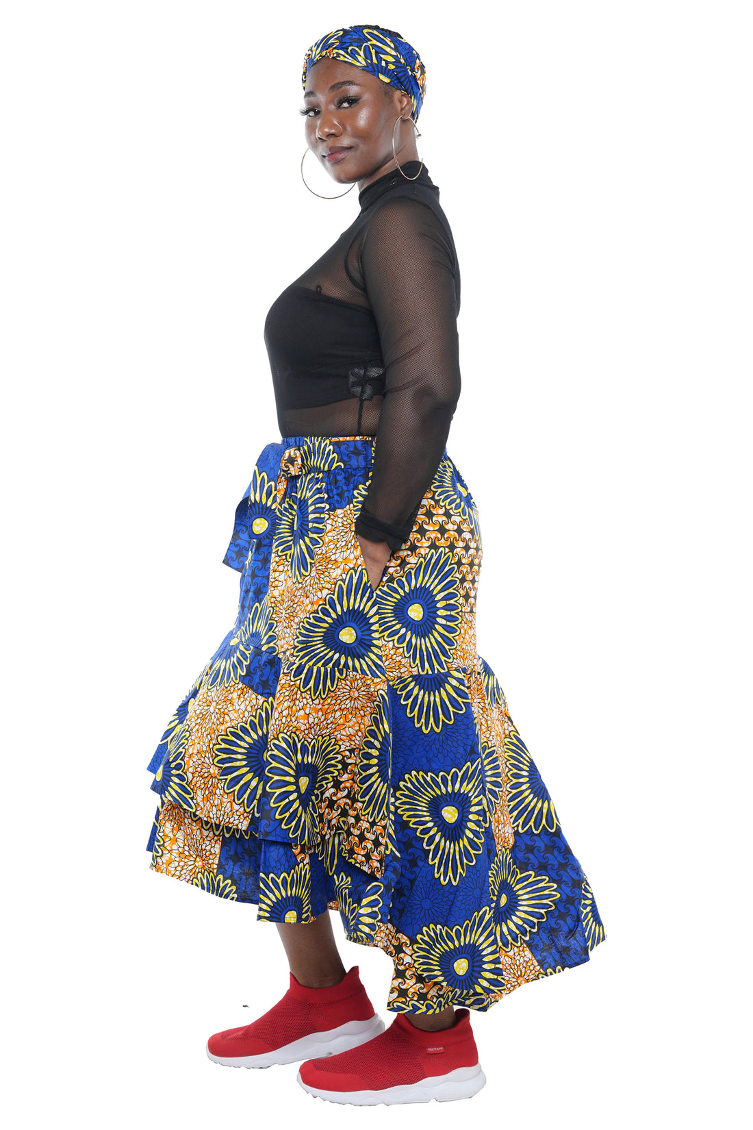 African High Low Two Tier Skirt | One Size