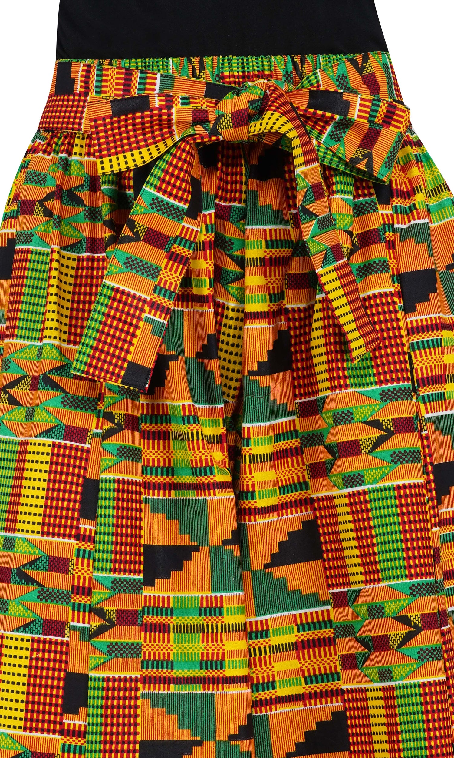 African Palazzo Pants Set w/ Headwrap | Wide Leg Cotton Pants w/ Belts &amp; Pockets, One Size Ankara