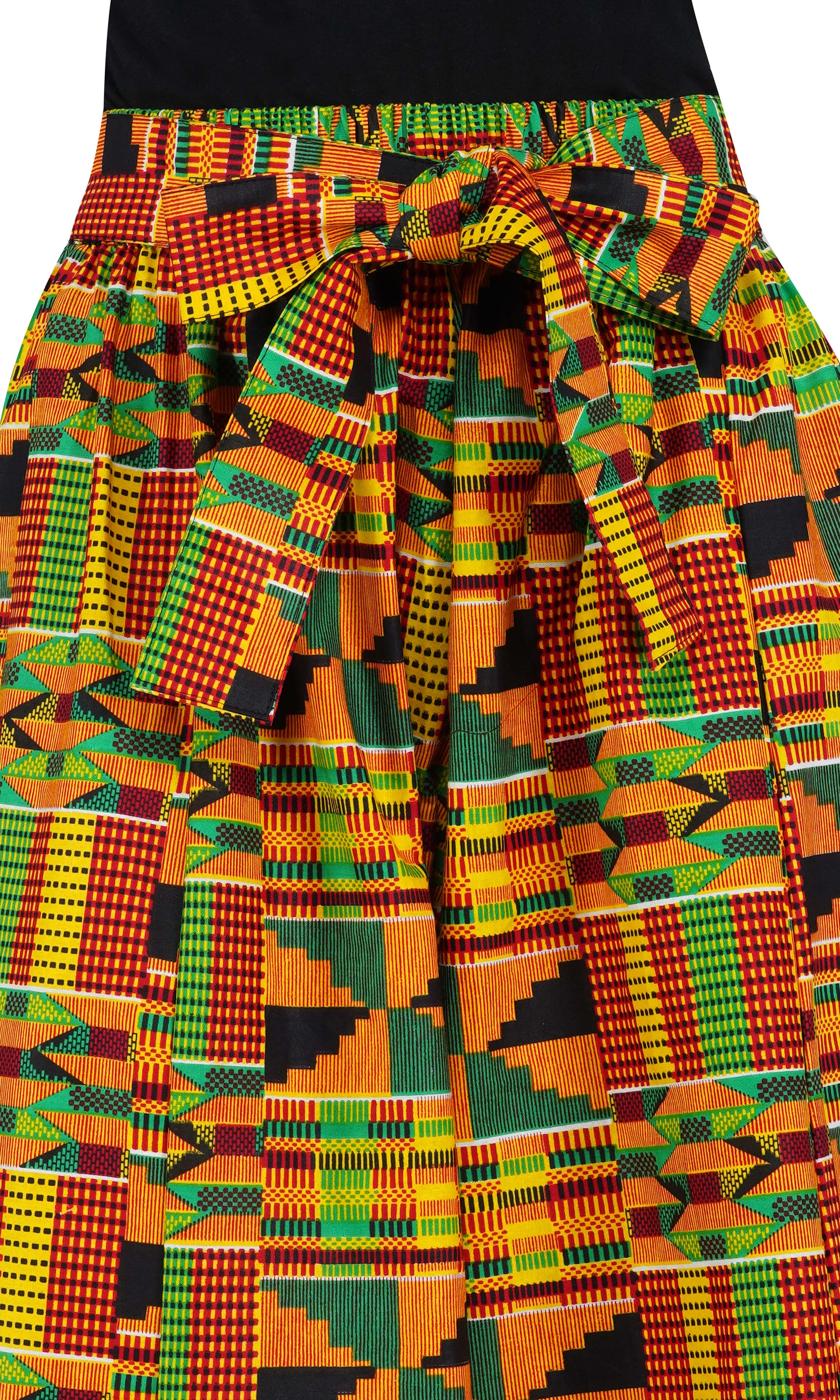 African Palazzo Pants Set w/ Headwrap | Wide Leg Cotton Pants w/ Belts &amp; Pockets, One Size Ankara