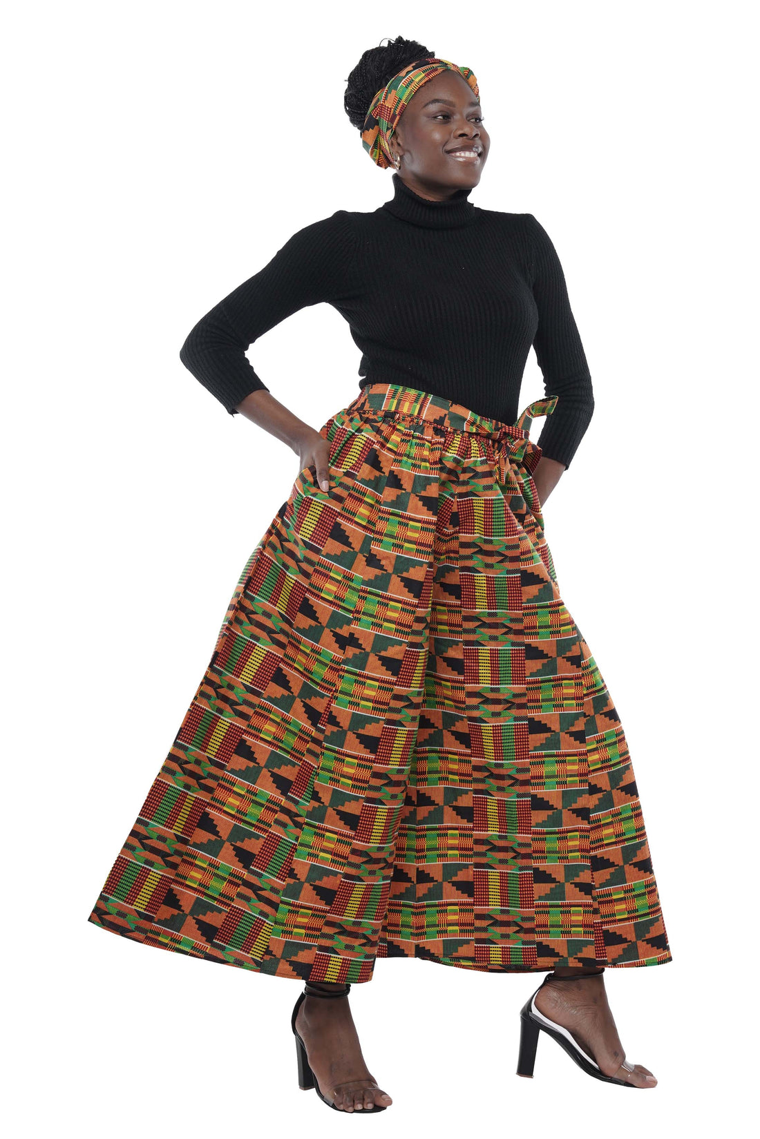 African Wide Palazzo Pants &amp; Matching Handbag Set