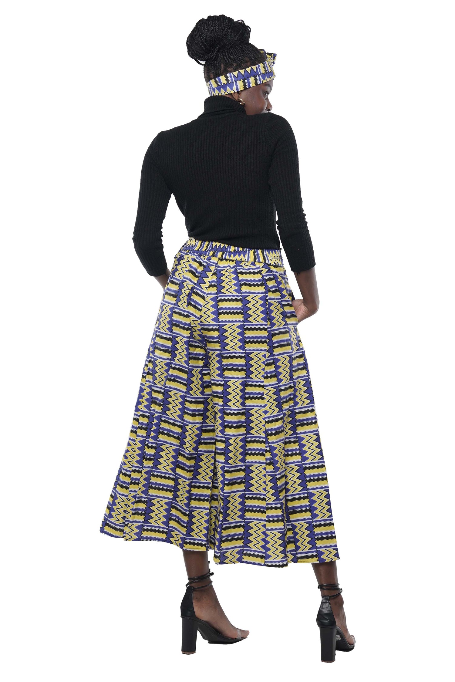 African Wide Palazzo Pants &amp; Matching Handbag Set