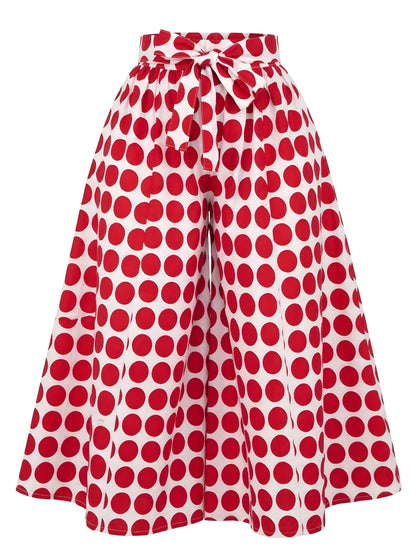 Polka Dots Wide Palazzo Pants for Women | One Size