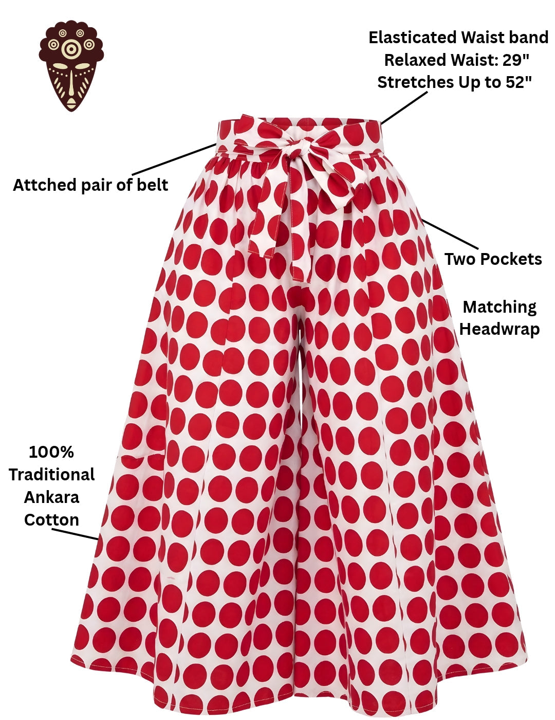 Polka Dots Wide Palazzo Pants for Women | One Size