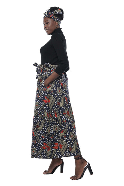 African Wide Palazzo Pants &amp; Matching Handbag Set