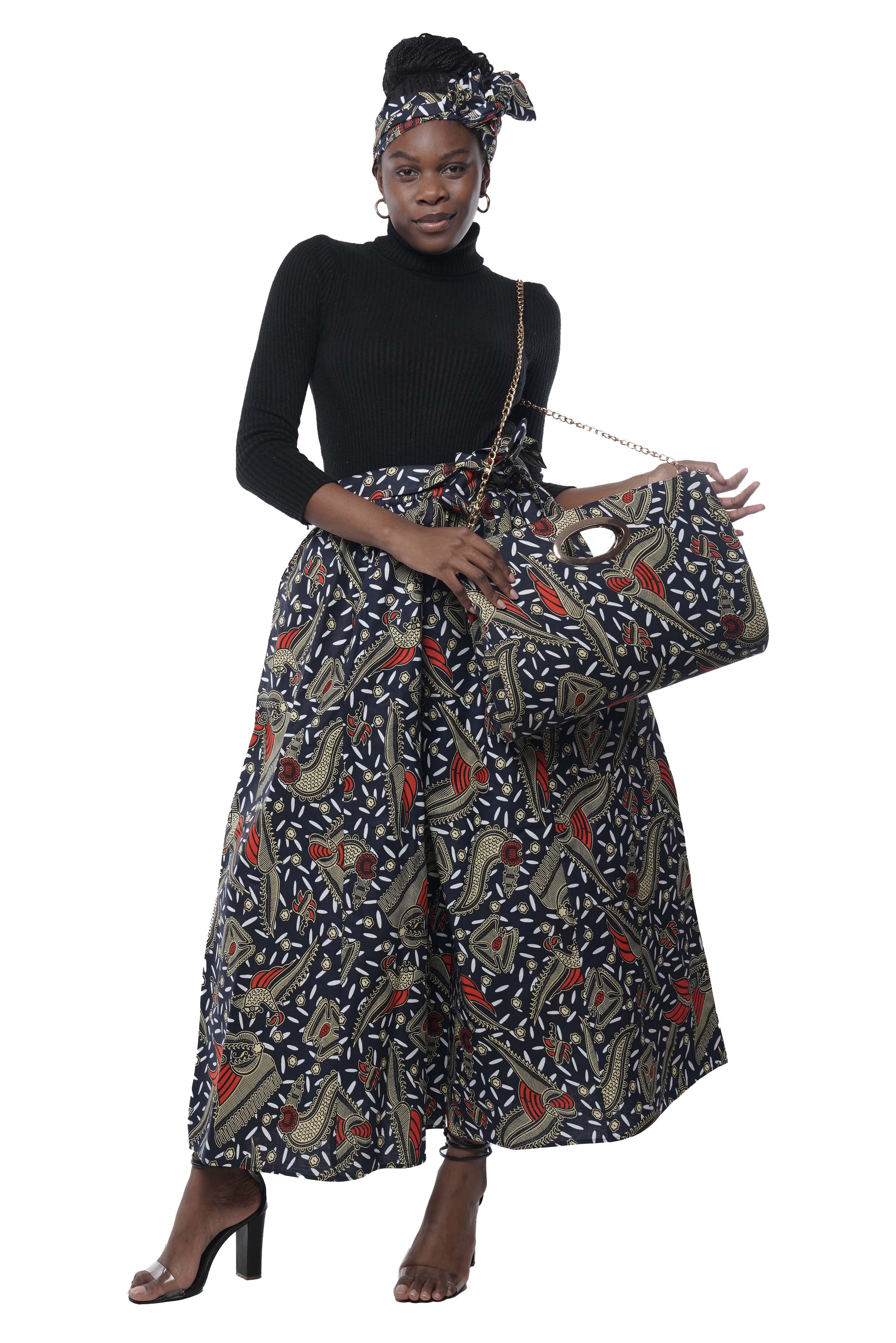 Ankara Style Palazzo Wide Leg Pants and buy Headwrap Set