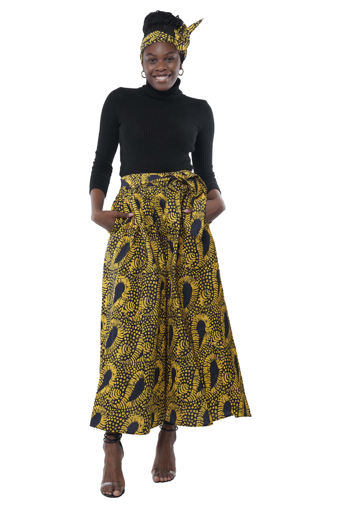 African Wide Palazzo Pants &amp; Matching Handbag Set