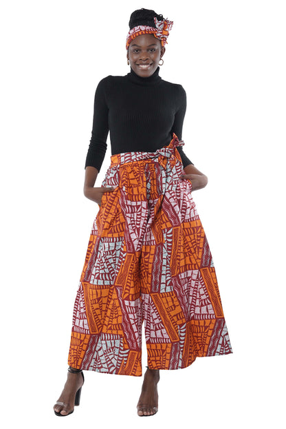 African Wide Palazzo Pants &amp; Matching Handbag Set