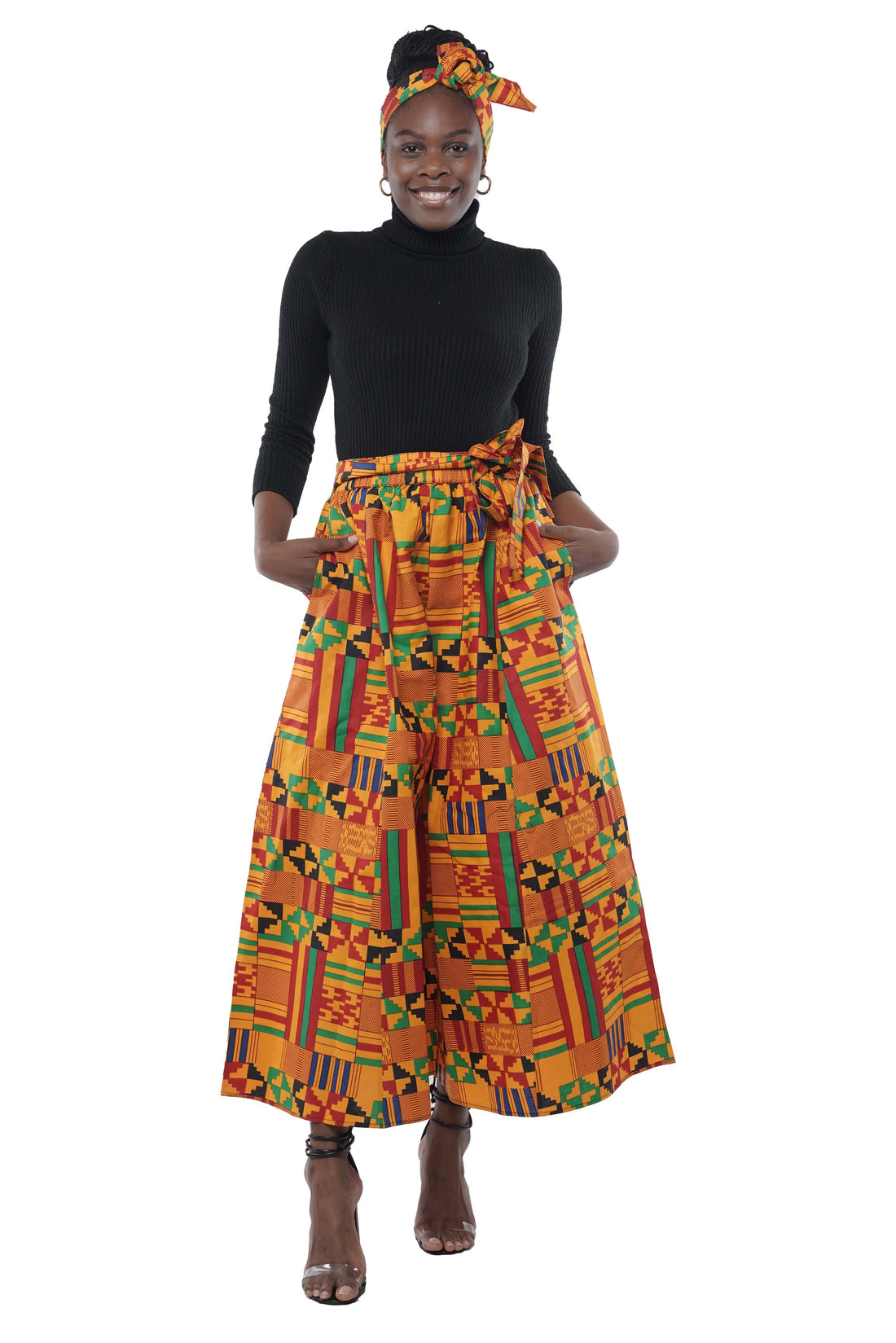 African Wide Palazzo Pants &amp; Matching Handbag Set