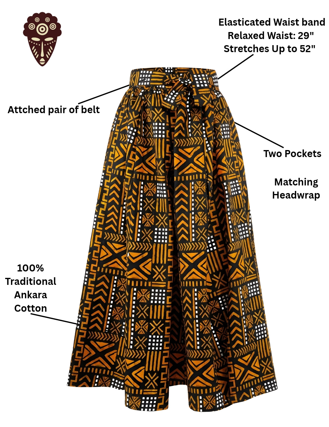 African Wide Palazzo Pants for Women | One Size