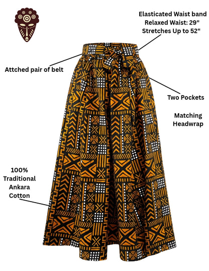 African Wide Palazzo Pants for Women | One Size