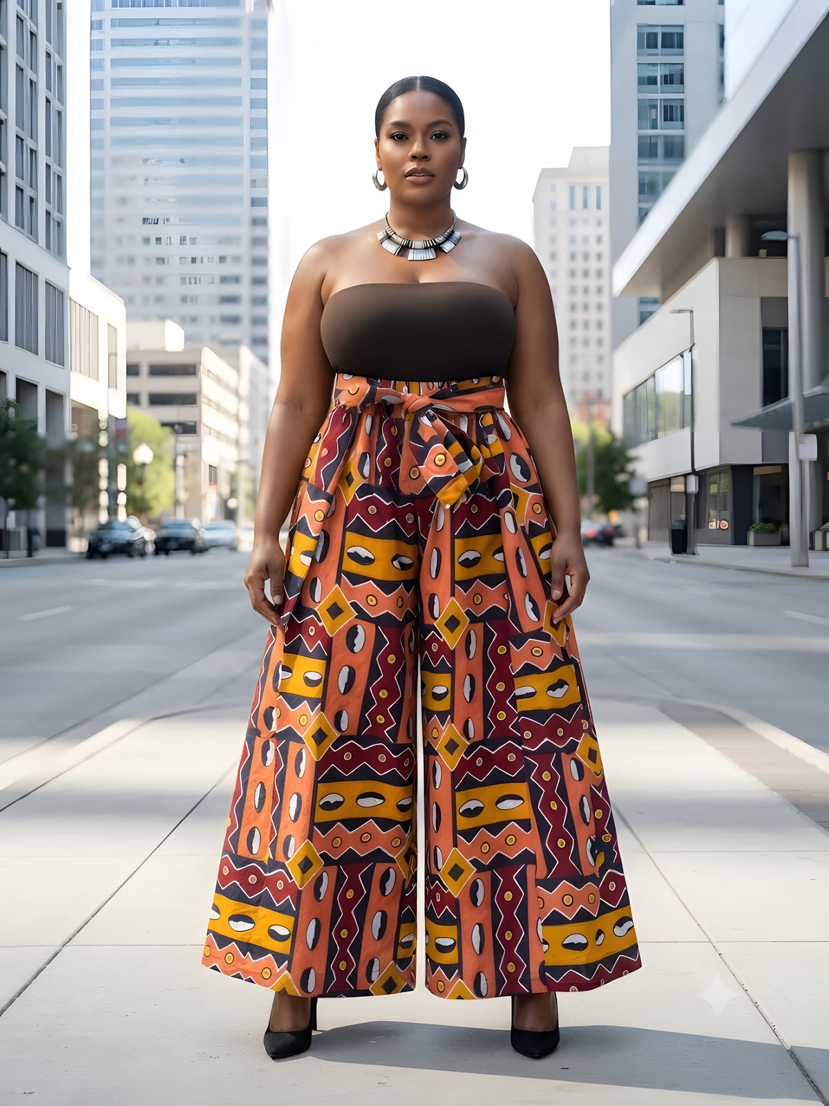 African Wide Palazzo Pants for Women | One Size