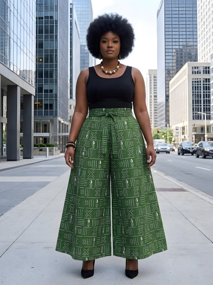African Wide Palazzo Pants for Women | One Size