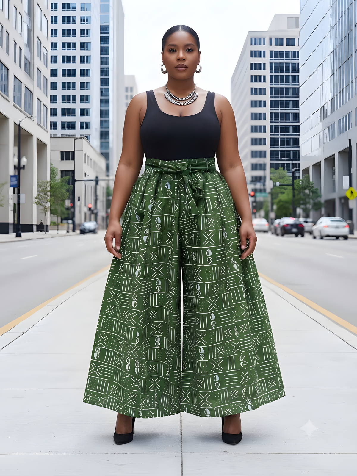 African Wide Palazzo Pants for Women | One Size