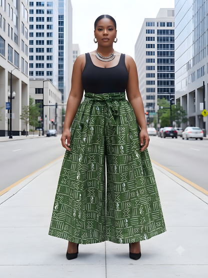 African Wide Palazzo Pants for Women | One Size