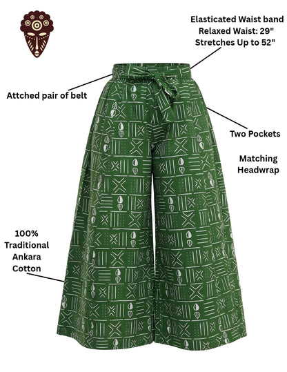 African Wide Palazzo Pants for Women | One Size