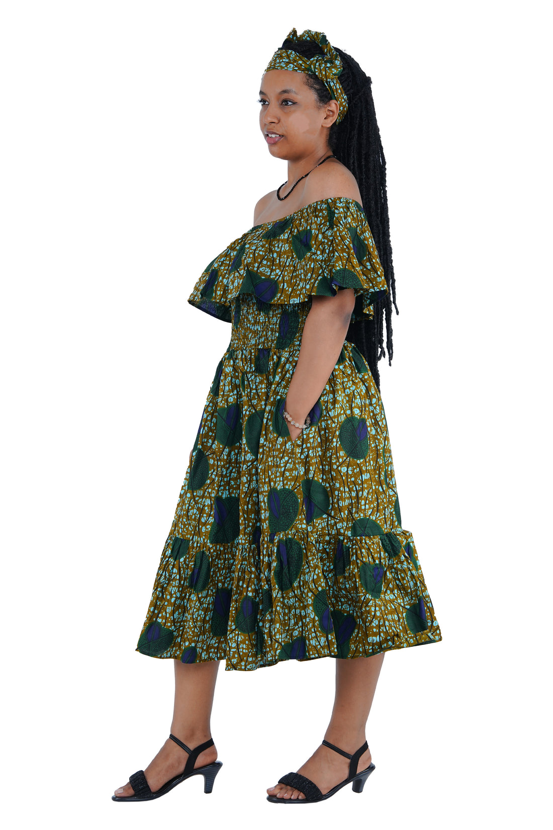 Kente Printed Fit and Flare Dress