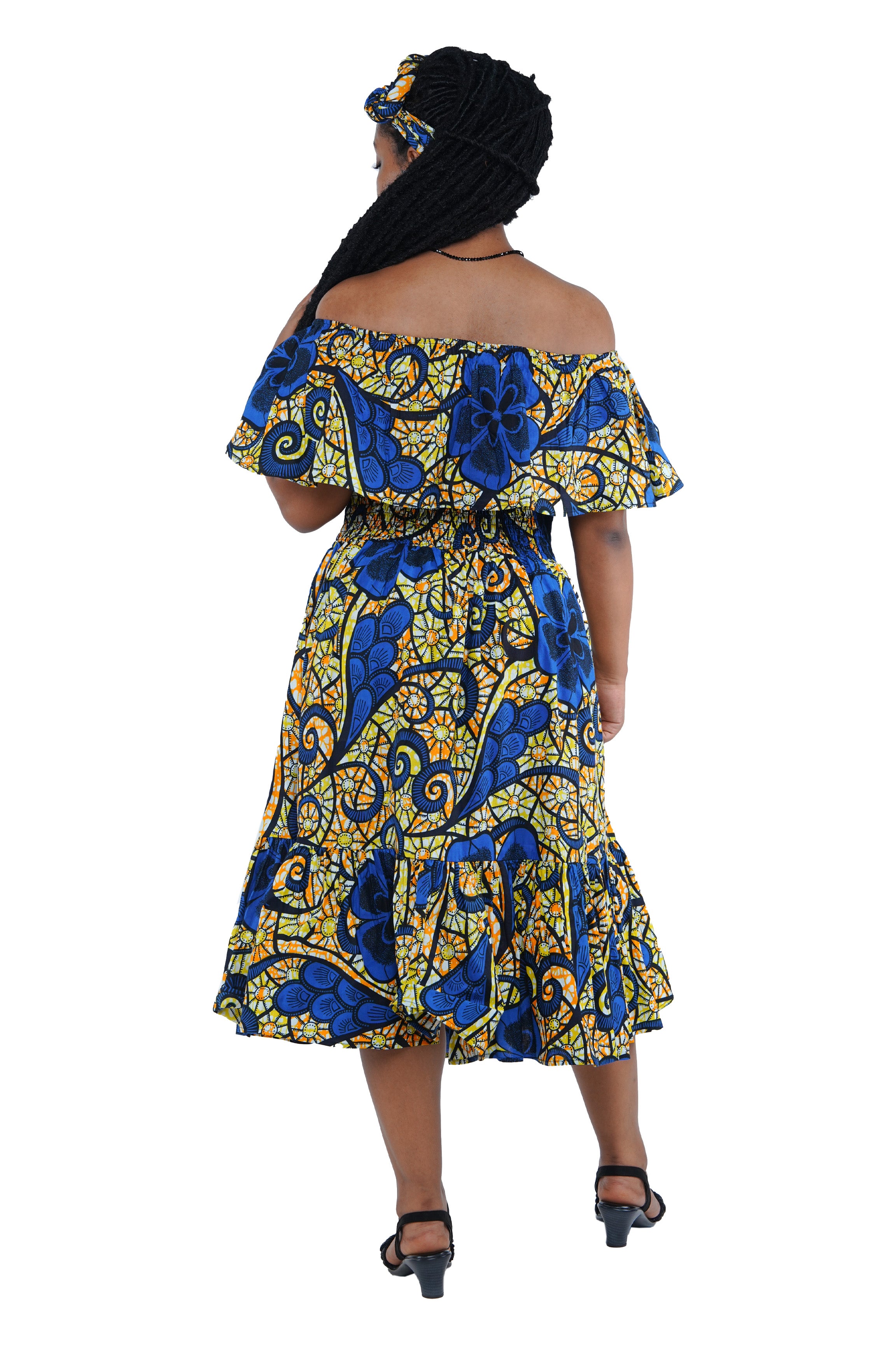Kente Printed Fit and Flare Dress