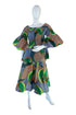 African ladies smocked peplum blouse and skirt set with matching 