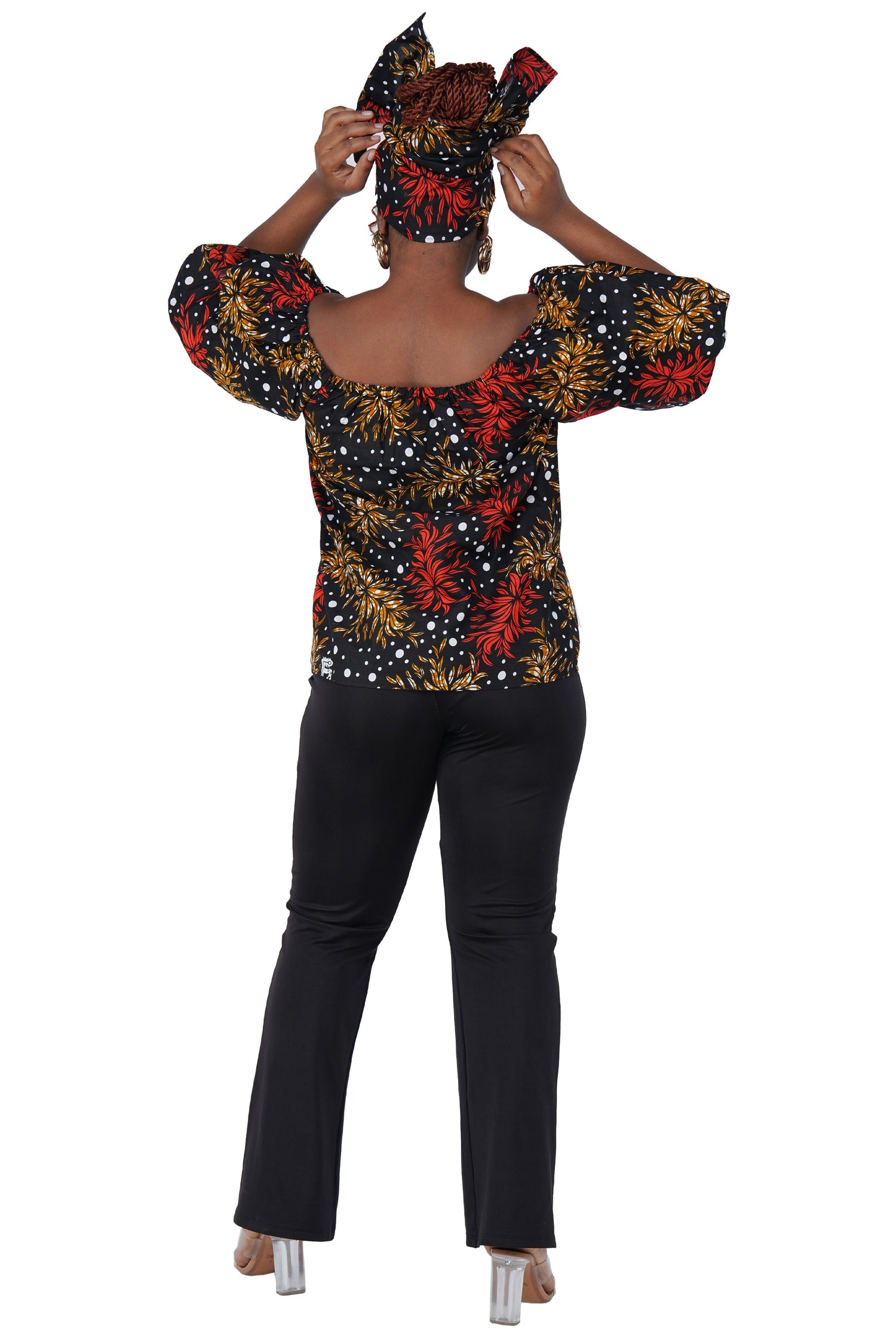 African Print Off-Shoulder Top – 100% Cotton | One Size &amp; Plus Size