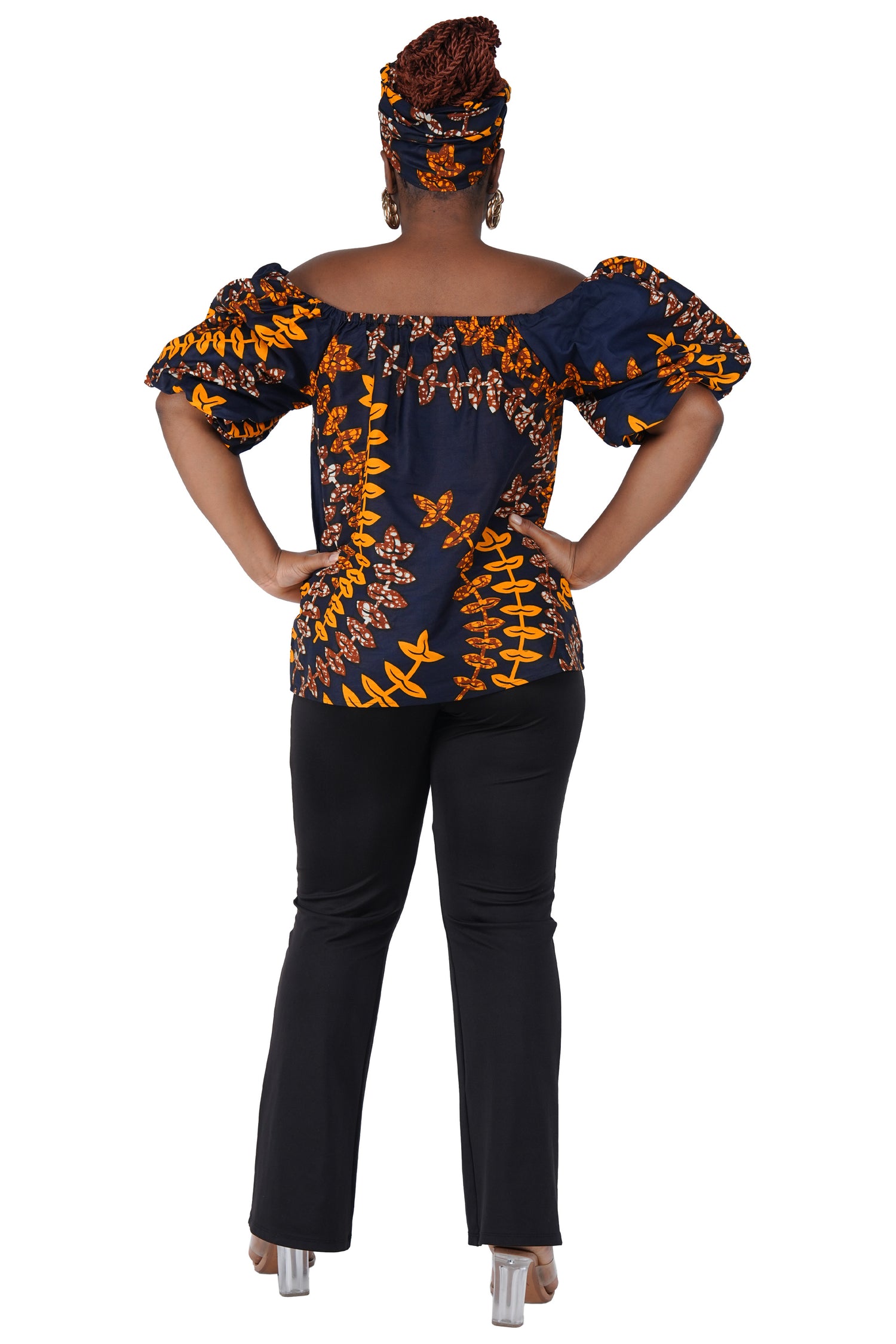 African Print Off-Shoulder Top – 100% Cotton | One Size &amp; Plus Size